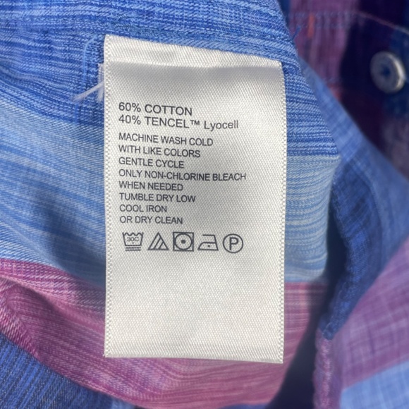 Tommy Bahama Shirt Mens Small blue purple plaid Tortola button up beach preppy - Picture 5 of 8